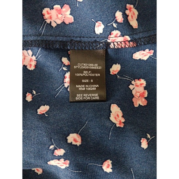 VTG Tixxi Y2K Babydoll Dress Womens Small Blue Dainty Floral Fairy Milkmaid 90's - Picture 10 of 11